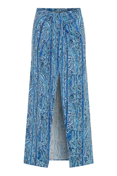 Maya Vegan Silk Knot Skirt Blue - Sandshaped