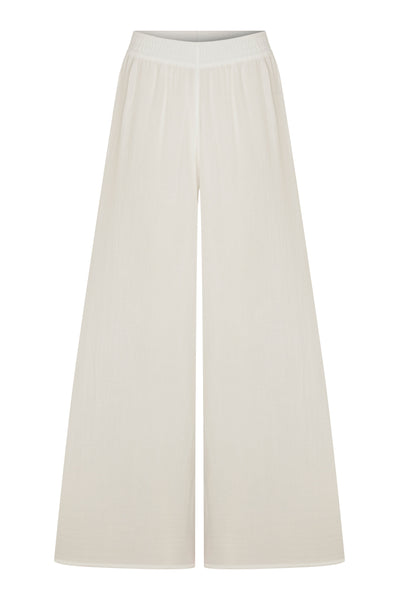 Enya Cotton Gauze Trousers White - Sandshaped