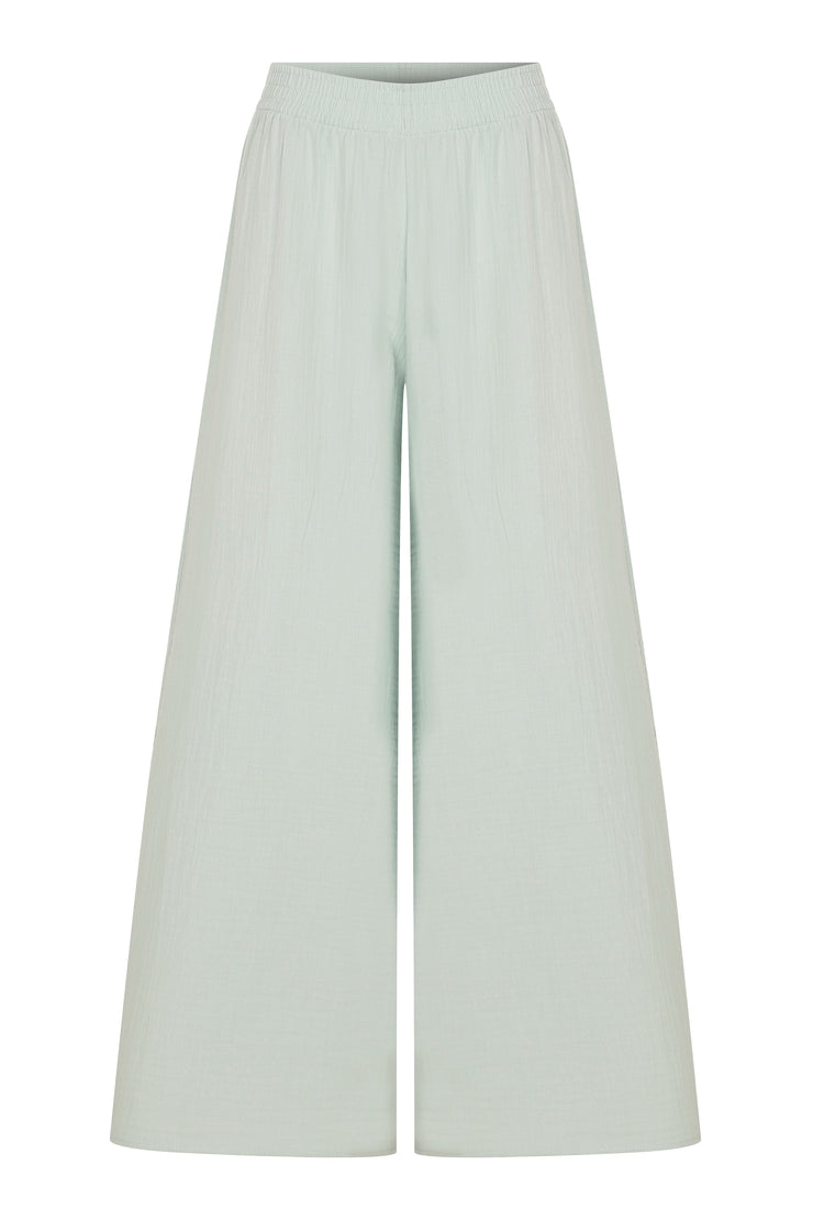 Enya Cotton Gauze Trousers Mint - Sandshaped